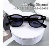 Gafas de sol de lectura de montura completa redondas de moda vintage para mujer y hombre, gafas de presbicia con remaches retro, gafas de sol cuadradas antiluz azul +1.0