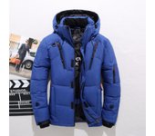 Chaqueta corta de invierno de plumón de ganso para hombre - Abrigo grueso para exteriores 3XL naranja