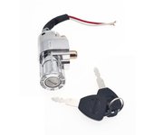 Cerradura Universal para motocicleta, cargador de batería, Mini cerradura con 2 llaves para motocicleta, bicicleta eléctrica, Scooter, cerradura eléctrica para bicicleta eléctrica albaricoque