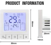 Termostato inteligente para el hogar Control de temperatura programable Protección IP20 24H Temporizado On/Off Digital WiFi Water Heating blanco