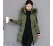 Chaqueta de algodón delgada y fina de otoño e invierno para mujer, abrigo con cremallera gruesa de Color sólido con gorra en la Chaqueta larga XS