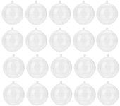 20 bolas de plástico transparente rellenables para decorar el árbol de Navidad. (5cm)