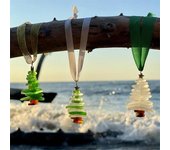 Adorno para árbol de Navidad, resistente, larga vida útil, diseño delicado y encantador, cristal de mar, decoración hecha a mano para el océano blanco