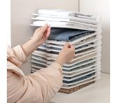 5 piezas de armario de almacenamiento, útil, apilable, de plástico, tabla plegable para guardar ropa, estante organizador de ropa 5pcs gris