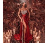 Vestido de noche largo estilo tubo con abertura y hombros descubiertos, estilo europeo y americano, para mujer, 2024 S verde
