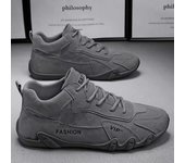 Zapatillas de deporte informales de primavera para hombre, botas de trabajo antideslizantes de color caqui, botas cortas para hombre, mocasines con cordones, zapatillas para hombre 44 negro