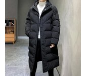 Chaqueta con capucha de marca, informal, a la moda, larga y gruesa, para exteriores, parkas, para hombre, cortavientos de invierno, abrigos, ropa masculina, chaqueta larga S azul