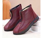 Botas de nieve cálidas de invierno para mujer, botines antideslizantes resistentes al agua, zapatos para mujer, forro de piel sintética, botas para caminar al aire libre cómodas con cremallera 35