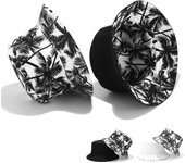 Sombrero de pescador con estampado de árbol de coco en blanco y negro, informal, unisex, sombrero de Panamá para sombra al aire libre blanco