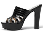 Zapatillas de mujer de moda, zapatos de verano 2024, sandalias de tacón alto, mulas de plataforma de lujo para mujer, zapatos de fiesta negros, blancos y rojos, talla grande 44 50 34 negro