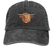 Sombreros escoceses peludos de la vaca de las tierras altas para las mujeres unisex gorra de béisbol vintage playa papá sombrero de sol negro Denim gorras de algodón One Size
