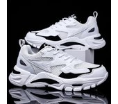 Zapatillas de deporte de malla para hombre, zapatillas de plataforma de verano blancas, zapatillas elegantes con cordones para hombre, calzado deportivo transpirable para hombre 36