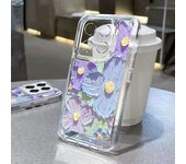 Bonita funda de teléfono con pintura al óleo y flores para Xiaomi 13T 11T Poco F6 X6 Pro Redmi Note 13 12 11 10 Pro Max, carcasa de silicona transparente suave y delgada a prueba de golpes Xiaomi 13T / 13T Pro azul