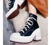 Zapatillas de plataforma para mujer, zapatos de lona, tacones lujosos personalizados, zapatillas de skate con cordones, zapatillas casuales de moda para exteriores, tallas grandes 36-42 36 negro