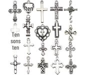 Colgante de cruz de plata vintage para hacer joyas