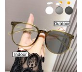 Gafas fotocromáticas para miopía para hombre y mujer, unisex, ultraligeras, redondas, para visión de cerca, estilo retro vintage, inteligentes, para exteriores 0