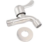 Grifo para lavadora de acero inoxidable, grifo de pared individual de agua fría con burbujeador y