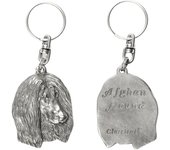 Lebrel afgano, Tazi II - Colgante plateado con perro en caja decorativa, adorno para bolso o mochila de la marca Art-Dog. plata