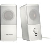 Altavoz activo WH blanco para PC, tableta, tocadiscos, alimentación por USB, diseño que ahorra espacio, terminal frontal para auriculares, ahorro de energía, alto rendimiento, blanco Audio-Technica blanco