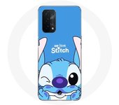 Coque pour Oppo A74 5G Stitch mignon fond bleu