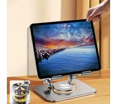 Soporte plegable para teléfono móvil de aleación de aluminio, elevador de tableta hueco giratorio de 360 ​​grados, soporte antideslizante para tableta, altura ajustable para 4,7-12 pulgadas