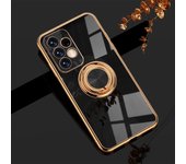 Funda de teléfono con anillo de metal chapado para Samsung Galaxy S24, S22, S23 Ultra, S21 FE, S20 Plus, A15, A52, A25, A53, A55 y Note 20. Samsung S24 Plus púrpura