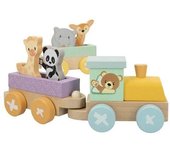 Juego de aprendizaje Tren para montar animales de madera Juego Montessori