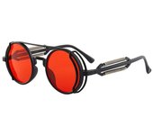 Gafas de sol clásicas góticas steampunk de marca de lujo para hombres y mujeres, gafas de sol retro con montura redonda para PC