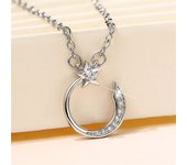 Huitan-collar delicado para mujer, colgante con lazo/luna/corona/ojo, collar para fiesta y boda elegante, joyería llamativa, regalo elegante para niña 45cm