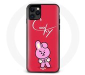 Funda para iPhone 11 BTS Bangtan Boys BT21 Cookie Fondo Rojo