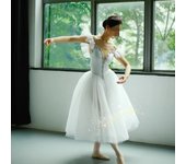 Falda de tutú de ballet para niñas, competición infantil, baile profesional, vestido de ballet, vestido largo de hada, disfraz de ballet para niñas 170cm blanco