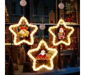 Adornos colgantes para árbol de Navidad con luz LED que funcionan con pilas A