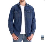 2024 AIOPESON 100% algodón Camisas vaqueras para hombre Camisas vaqueras casuales con doble bolsillo para hombre Camisas de manga larga nuevas de otoño de alta calidad EUR S 55-65kg negro