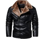 Abrigo de otoño e invierno para hombre, chaqueta de cuero de alta calidad, Estilo de motocicleta, chaquetas informales de negocios para hombre, abrigo cálido L