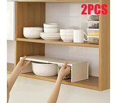 Organizador de armario de cocina, estante retráctil para gabinete, ahorra espacio, estante para condimentos, especias, estante para platos, estante de almacenamiento de cocina ONE SIZE blanco