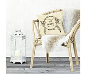 Les Trésors De Lily [Q0860] - Funda de cojín de algodón 'Boho' beige (sigue soñando) - 40x40 cm