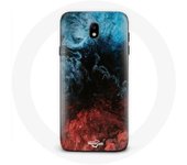 Coque pour Samsung Galaxy S5 fond de texture abstraite rouge noir bleu