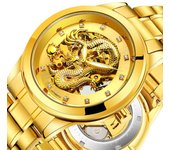 Reloj de pulsera Golden Dragon para hombre, reloj mecánico automático, relojes para hombre, marca de lujo superior, reloj de diamantes famoso para hombre