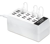 Cargador de escritorio de 20 puertos del cargador del enchufe USB de la estación de carga USB 100W compatible con IOS y Android US Plug blanco
