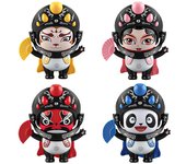 Muñeca de panda que cambia de cara con la cultura de tendencia nacional, máscara de la ópera de Sichuan, muñeca pequeña, recuerdo, juguete especial creativo 8.5*7.6*9.5cm rojo
