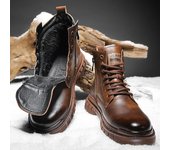 Zapatillas deportivas informales de cuero, botas altas, botas altas, botines, punta redonda, zapatos casuales para hombre, zapatillas deportivas para hombre, moda deportiva y de ocio 39 negro
