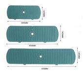 Tapete de silicona para grifo, ondas de agua, grifo de cocina, tapete receptor de agua, almohadilla para salpicaduras de fregadero grande, Protector de encimera para Baño 35cm beige