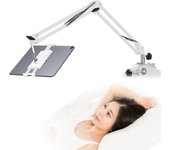 Soporte para tableta último modelo con 4 estables y no Brazo para tableta Soporte para iPad Brazo para iPad para uso junto a la cama mientras duerme Rotación de 360 grados para teléfono inteligente de pulgadas blanco