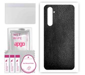 apgo Protective Skin Sticker for the back compatible with Realme X50 Pro 5G, Wrap Film, Foil, Vinyl - Pattern Black Leather