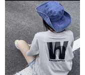 Sombrero de cubo de vaquero azul con cuerda para hombre, sombrero de sol de playa vaquero para mujer, sombrero de pescador de primavera y verano al aire libre, moda 56-58cm azul