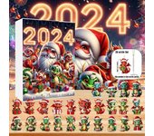 Calendario de Adviento de Navidad con colgante de dragón bebé de acrílico, calendario de cuenta regresiva de 24 días con adornos de dragón bebé de dibujos animados en el interior, regalo para niños G