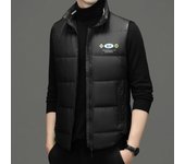 Chaleco de plumón con cuello alto para hombre, chaqueta acolchada de algodón sin mangas de nueva moda para otoño e invierno, chaleco tipo cárdigan para hombre L