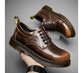 Botas de trabajo bajas de cuero informales para hombre, de talla grande, transpirables, versátiles, suela de cuero de vaca británico. 47 negro