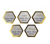 Ficha de bebida Neviti One Free Drink (Paquete de 25) One Size blanco/oro
