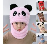 Gorro con pechera para niñas y niños, gorros de otoño e invierno, gorro con protección de oídos para la cara, cubierta cálida gruesa, pieza Qne One size